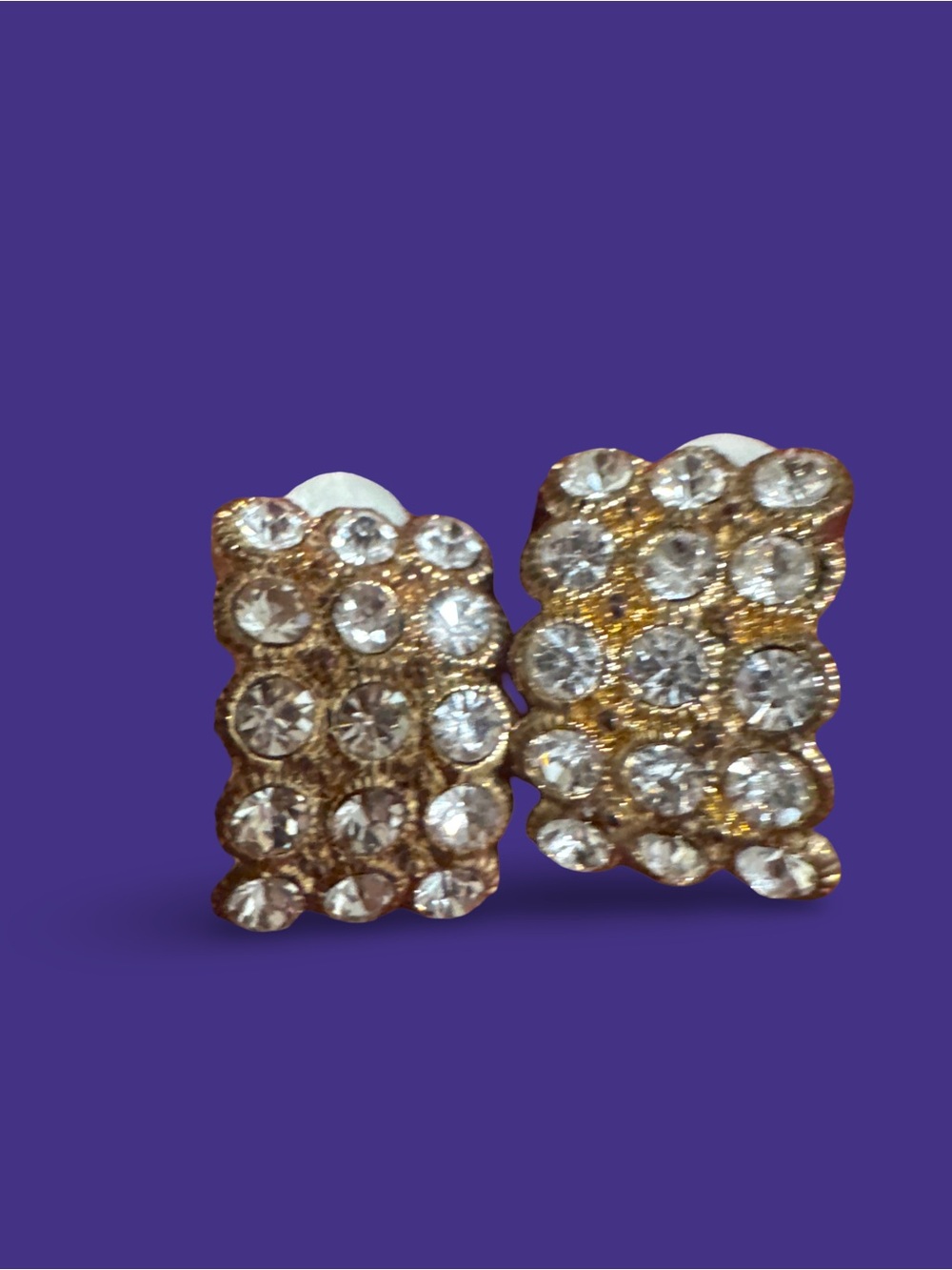 Gold-Tone Crystal Cluster Stud Earrings - Clear Crystal
